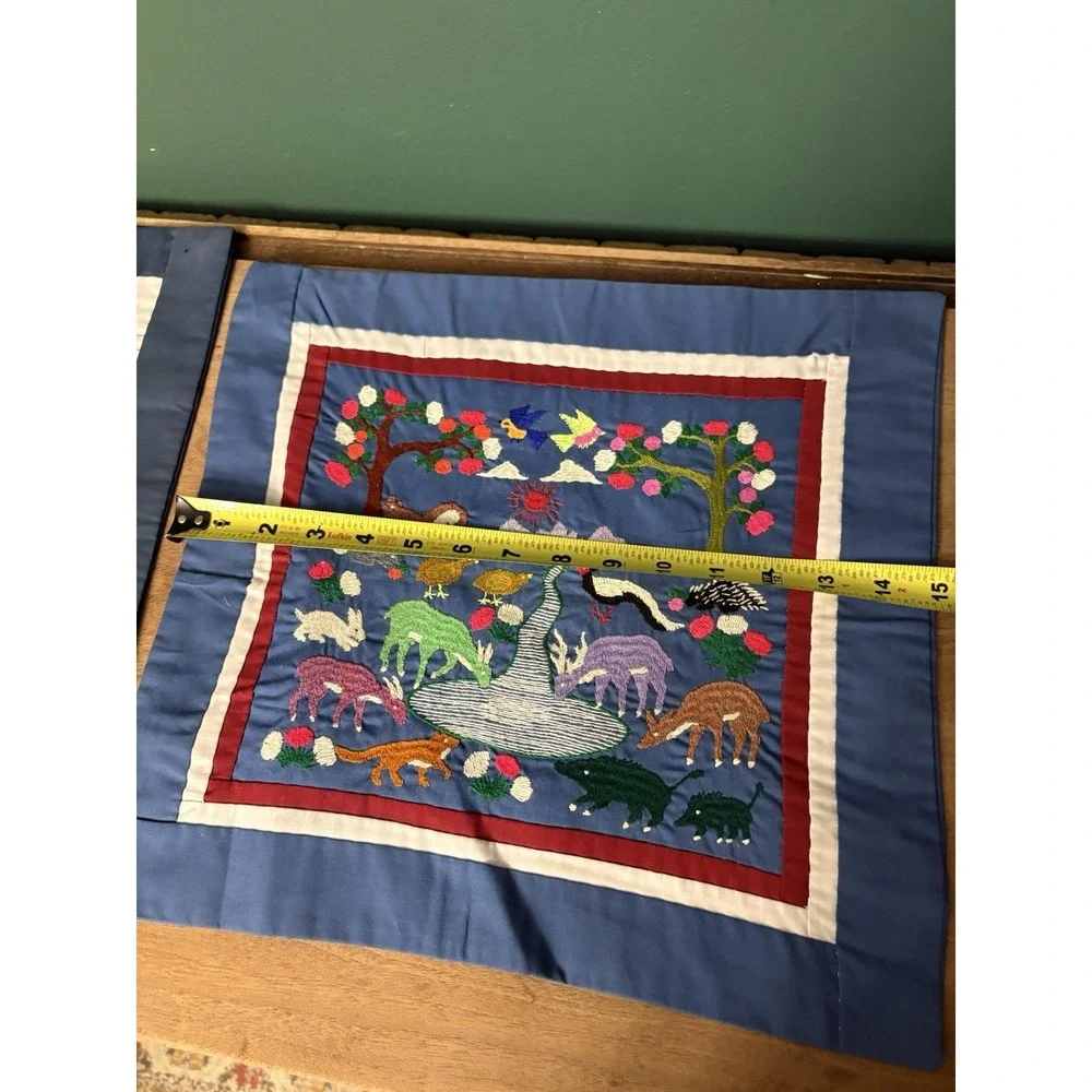 Set Of 2 handmade Embroidered Hmong 